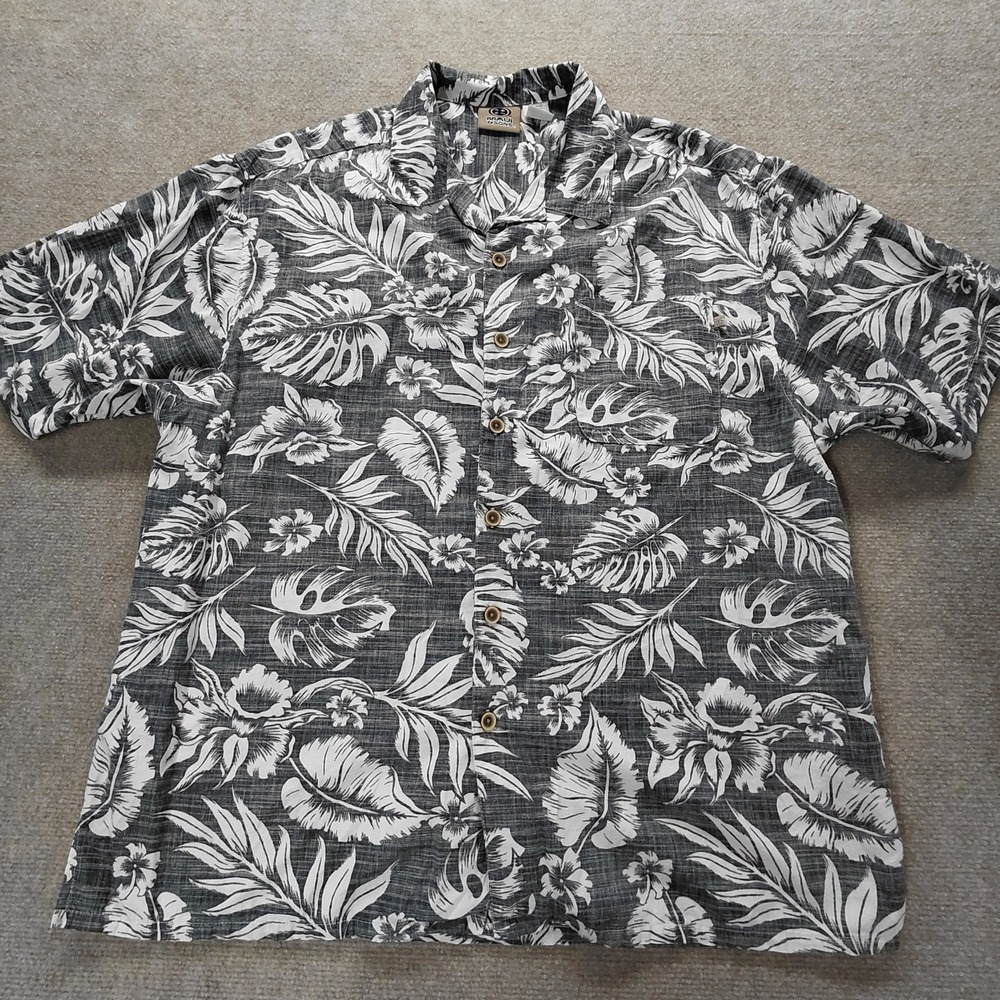 Maui and Sons Floral Hawaiian Button Down Shirt Mens XL Vacation Beach Casual